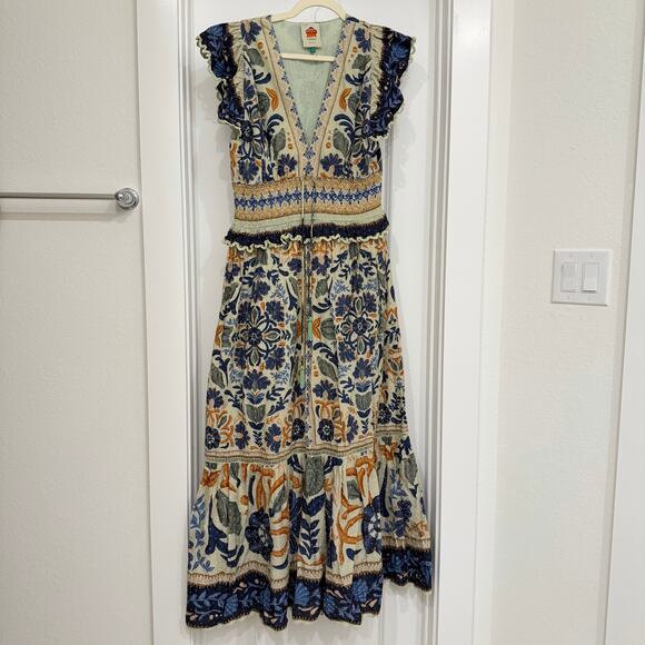 Farm Rio Ocean Tapestry Sleeveless Maxi Dress Size Large - Picture 4 of 9